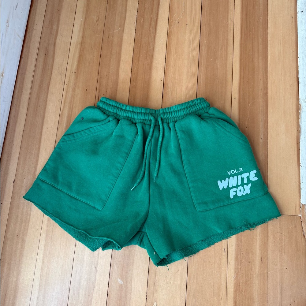 White Fox Boutique Green High Waist Shorts